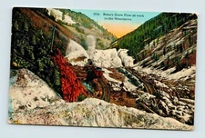 SPOKANE WASHINGTON WA ROTARY SNOW PLOW IN THE MOUNTAINS POSTCARD D-6 
