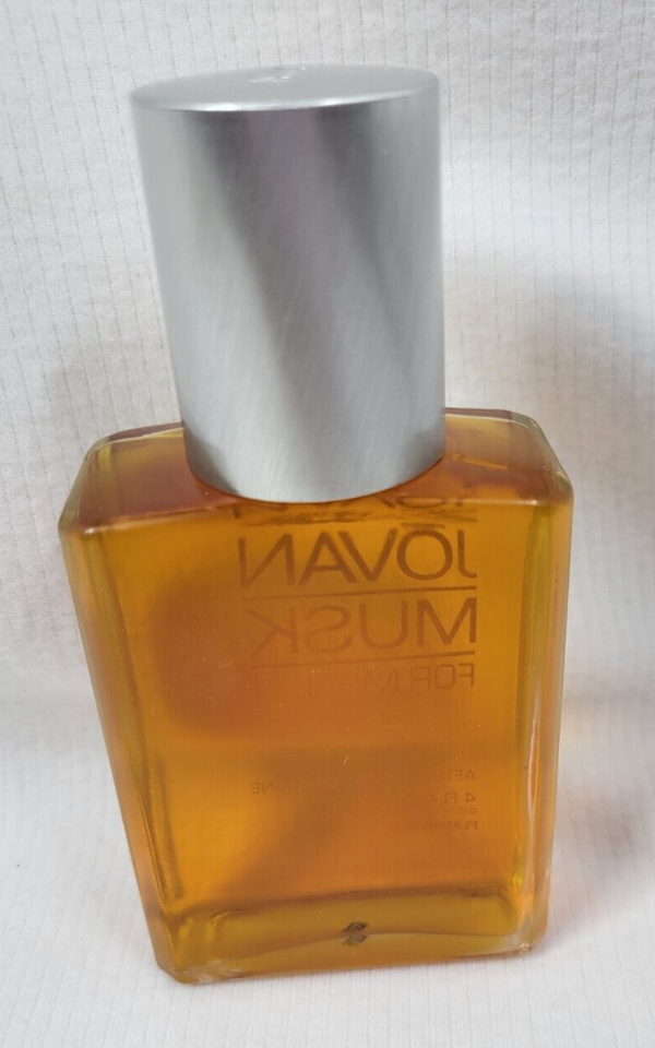 VINTAGE 1970s JOVAN MUSK OIL AFTERSHAVE COLOGNE FOR MEN, LARGE 4 OZ