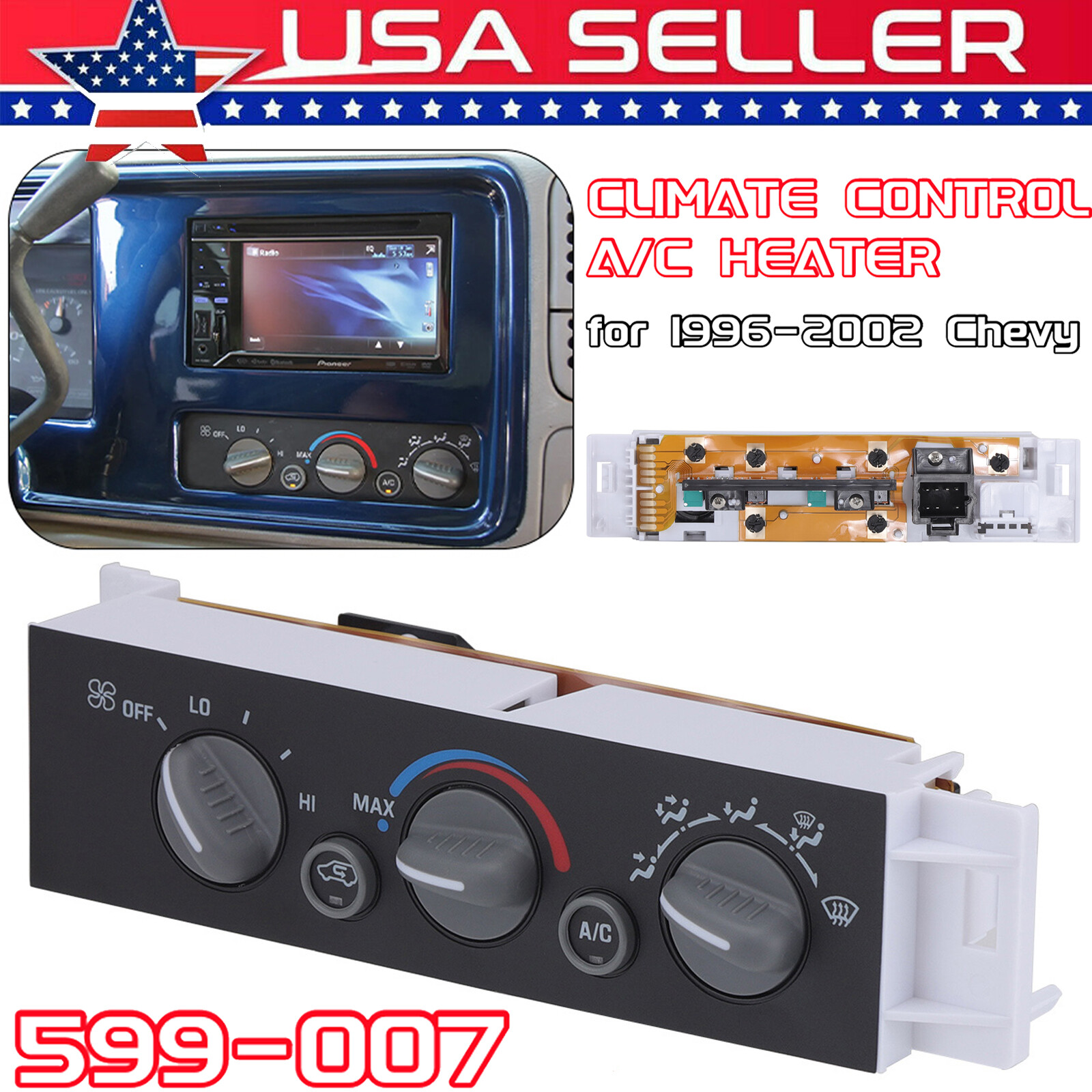 A/C Heater Climate Control Switch 16231175 for Chevy GMC C1500-C3500 K1500-K3500