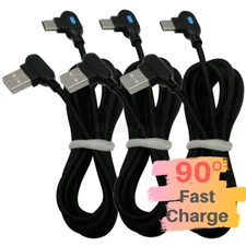 90 Degree Type C Cable 6Ft Fast Charging Cord For Samsung S20 S10 USB-C Charger