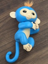 WowWee Fingerlings 5" Blue Monkey Orange Hair Interactive Pet Toy Works 