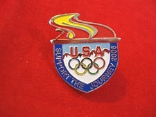 Vintage 2006 Olympic Team USA 'SUPPORT THE JOURNEY' Pinback Pin VISA Sponsored