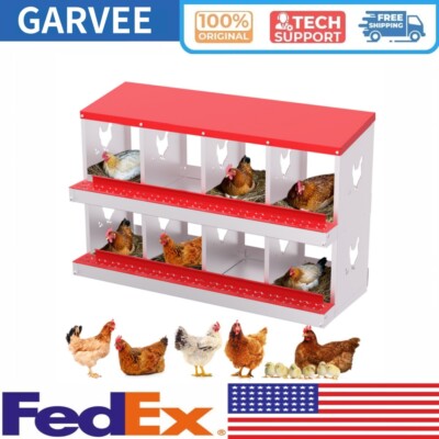  8 Compartment Chicken Nesting Box Nesting Boxes for Chickens Metal Laying Boxe