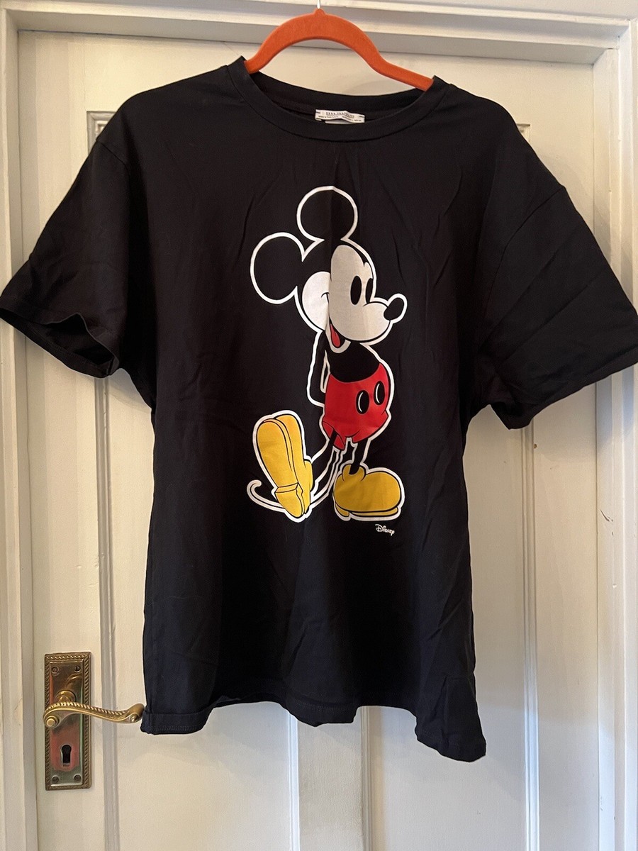 ZARA TRAFALUC DISNEY Black MICKEY MOUSE T-Shirt,Large