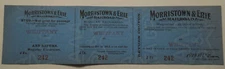 Old unused Morristown & Erie Railroad ticket