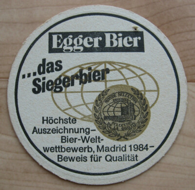 Alter Bierdeckel Egger Bier