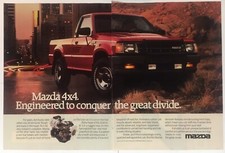 Mazda B2600i SE-5 4x4 1989 Vintage Print Ad Two Pages 16x11 Inches Wall Decor
