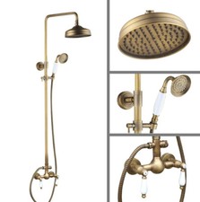 Antique Brass Bathroom Rain Shower Faucet Set Hand Spray Shower Mixer Tap 2an117