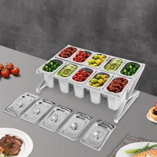 10-grid Spice Rack Inclined Expandable Spice Rack Countertop Condiment Holder