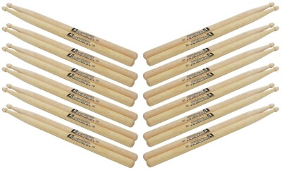 12 Paar DIMAVERY DDS-5B Junior Drumsticks, Ahorn Schlagzeug Drum Trommel Stick