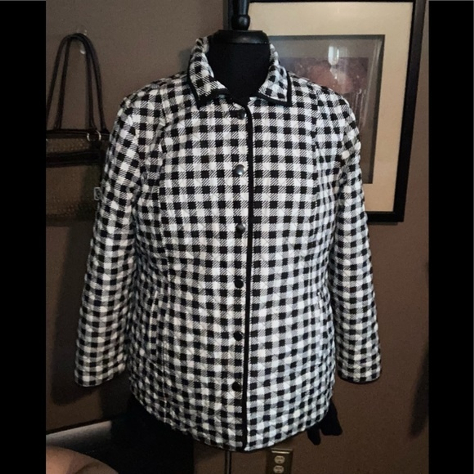 Reversible Houndstooth Quilted Jacket - image 1