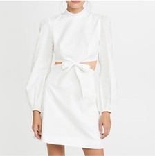 Zimmermann Zinnia Bow Cut Out Short Dress