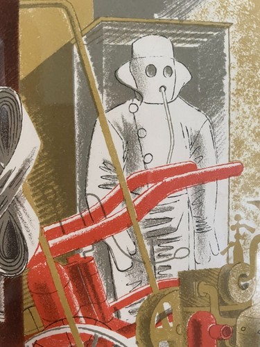 ERIC RAVILIOUS Original 1938 Framed FIRE ENGINEER High St Curwen Press ...