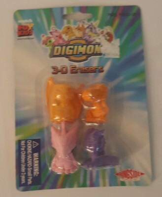 Digimon Digital Monsters 3-D Erasers - Patamon Agumon Biyomon Gomamon