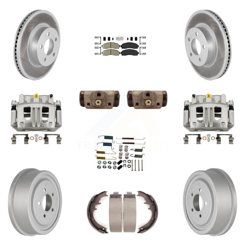 Ford Front Rear Brake Caliper Rotor Drum Ceramic Pad Shoes Cylinder Kit