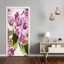 3D Home Art Door Wall Self Adhesive Removable Sticker Flowers Violet flowers