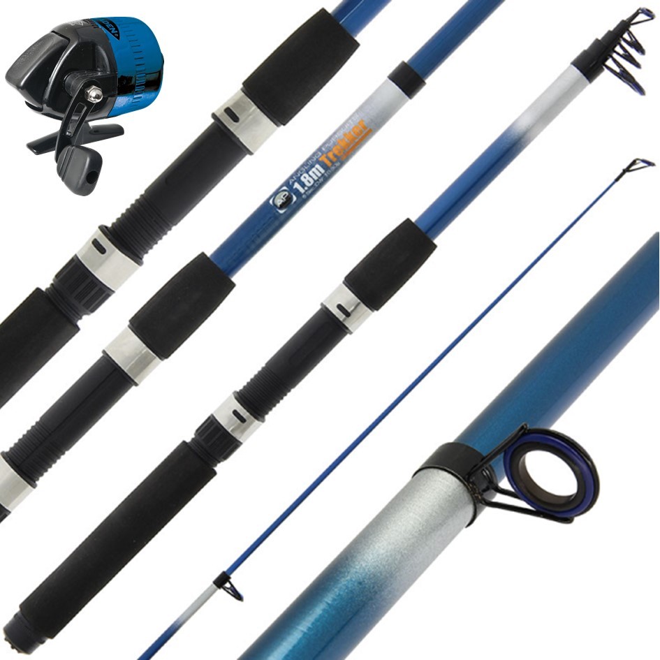 closed face fishing poles New Fladen SpinCast Closed Face Fishing Reel + 6ft 1.8m Trekker Tele Fishing  Rod