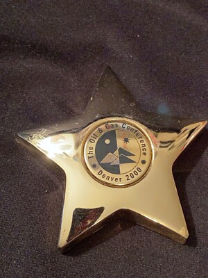The Oil & Gas Conference Year 2000 Denver Gold Star Paperweight 