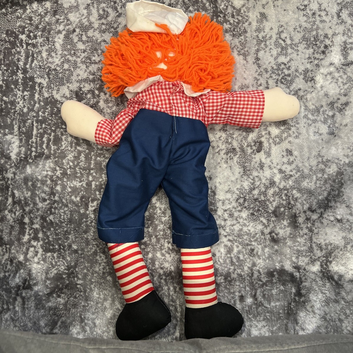 Vintage Raggedy Andy Doll , White Collar , Orange Hair Rare | eBay