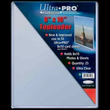 Ultra Pro Toploader 8"x10" Clear Card Photo Holder 25 Pack - Case Top Loader CDG