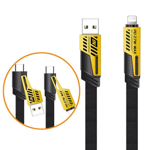 4 in 1 USB-C data Cable 65W Fast Charging Flat Braided Anti-Tangle Universal - Image 2 of 4