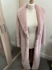 House Of Cb Faux Fur Pink Coat Extra Small