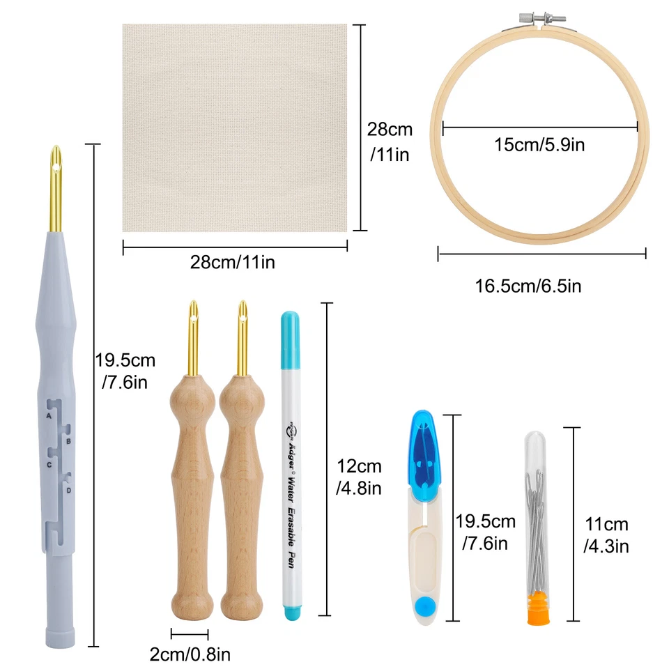 DIY Magic Embroidery Pen Set Punch Needle Stitching Knitting Sewing Craft Tool - Image 2 of 4