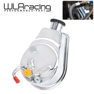 For Chevy BBC SBC 350 454 Chrome Saginaw 5/8'' Key Way Style Power Steering Pump
