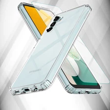 For Samsung Galaxy A54 5G Case Phone Cover Transparent +Tempered Glass Protector