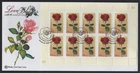 2008 Australia LOVE Blooms Red ROSE Mini Sheet 10 Stamps WCS Wesley FDC