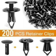 200PCS 8mm Bumper Retainer Clips Auto Car Plastic Push Rivets Fastener Fender