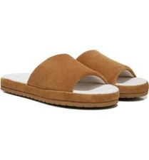 225 - VINCE Kalina Tan Suede Indoor/Outdoor Slide Sandals Size 8