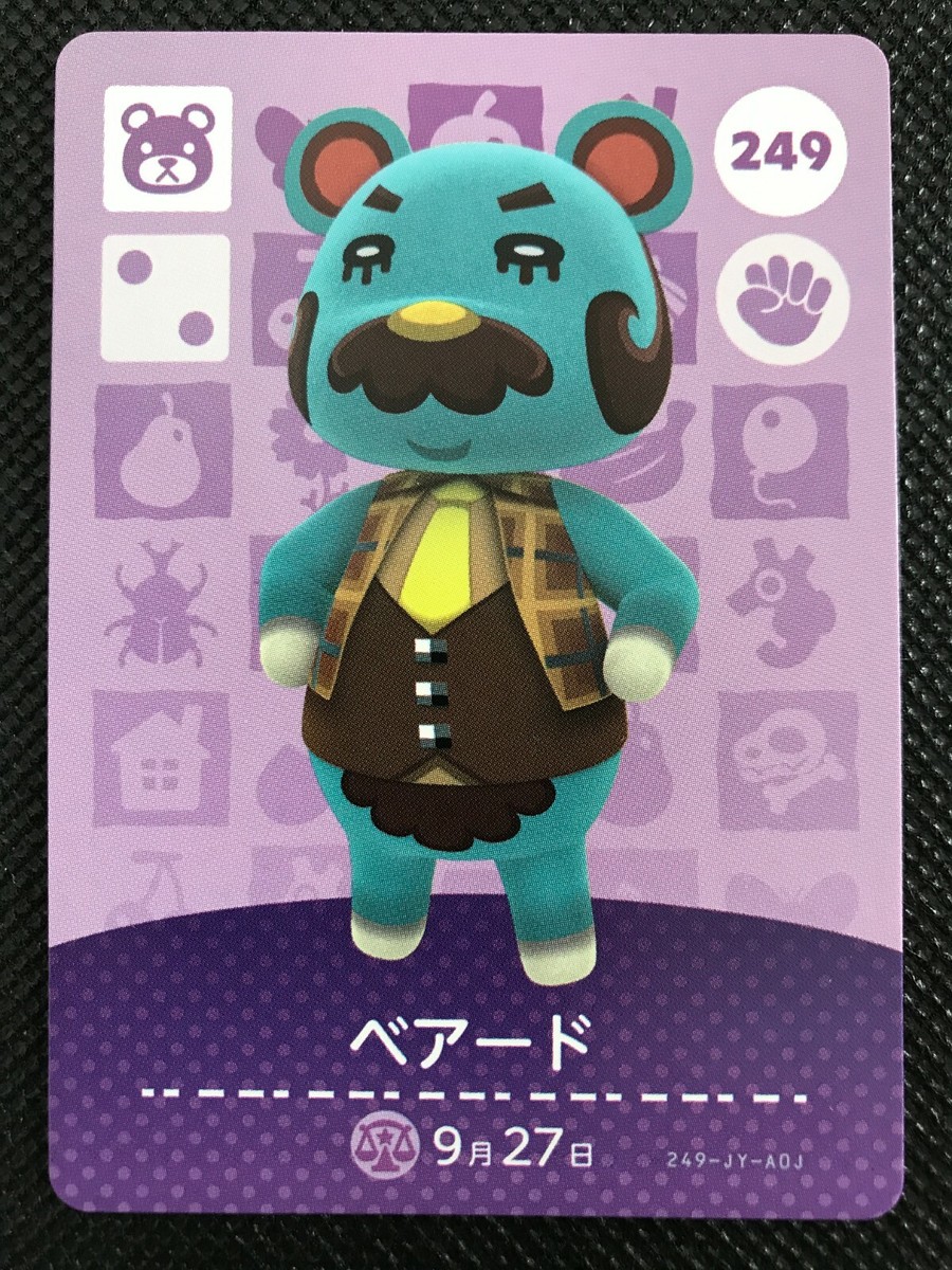 Beardo 249 amiibo Animal Crossing Series 3 Japanese Card Game