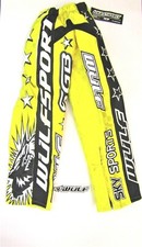 Kids speedway yellow trousers Wulfsport race pants 24-28" age 5-13