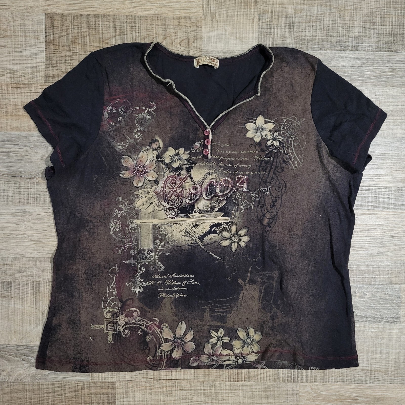 Blue Canyon Clothing T Shirt Top Women's Size 1X Y2K Vintage