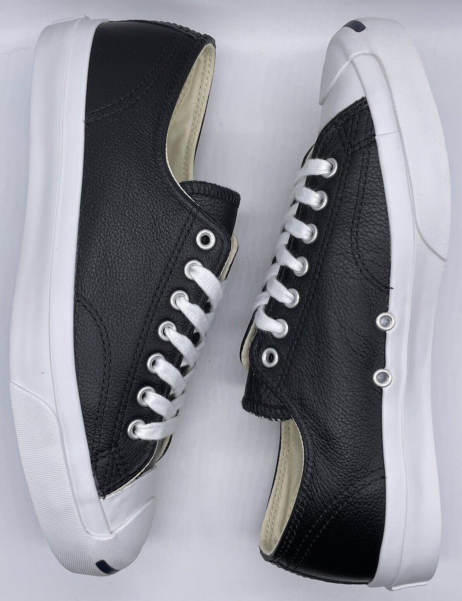 Converse Jack Purcell Leather Ox Black White Blue Sole 1S962