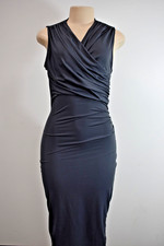 Zara Charcoal Gray Cocktail Jersey Dress Size Small On Sale nt