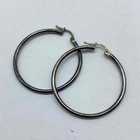 Sterling Silver 925 Boho Jewelry Lot Peace Sign Bead Necklace Hoop Earrings 3pc — photo 4