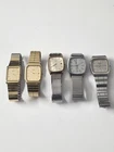 Seiko & Timex Lot Of 5 Mens Vintage Quartz Watches for parts or repairs