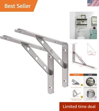 Durable 8” Right Angle Shelf Bracket - Rust-Proof, Pack of 2, 220 lb Support
