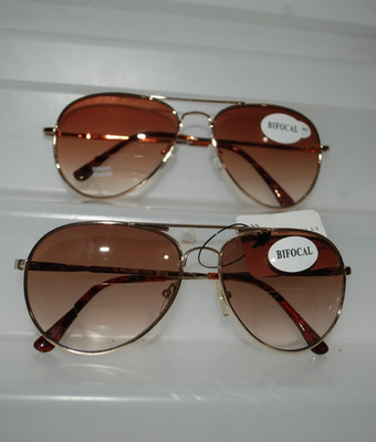 2 pair Mens  Bifocal Tint Reading Glasses Spring temple Pilot frames power+2.75