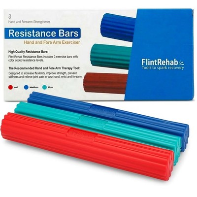 FlintRehab Flex Bars for Physical Therapy (3 3 Count (Pack of 1), Multicolor 