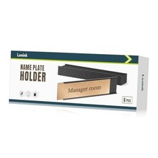 6 Pack Name Plate Holder, Office Door Name Plate Holder Adhesive Wall Black