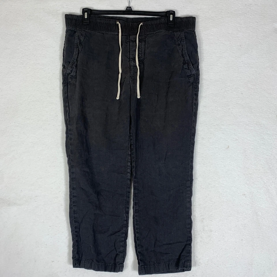 Pantalones James Perse Estándar Para Hombre XL Carbón 100% Lino Cordón Informal Foto 2 de 4