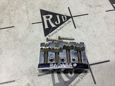 80?s Leo Quan Badass Adjustable Bass Guitar Bridge Chrome 4 String 3 Screw