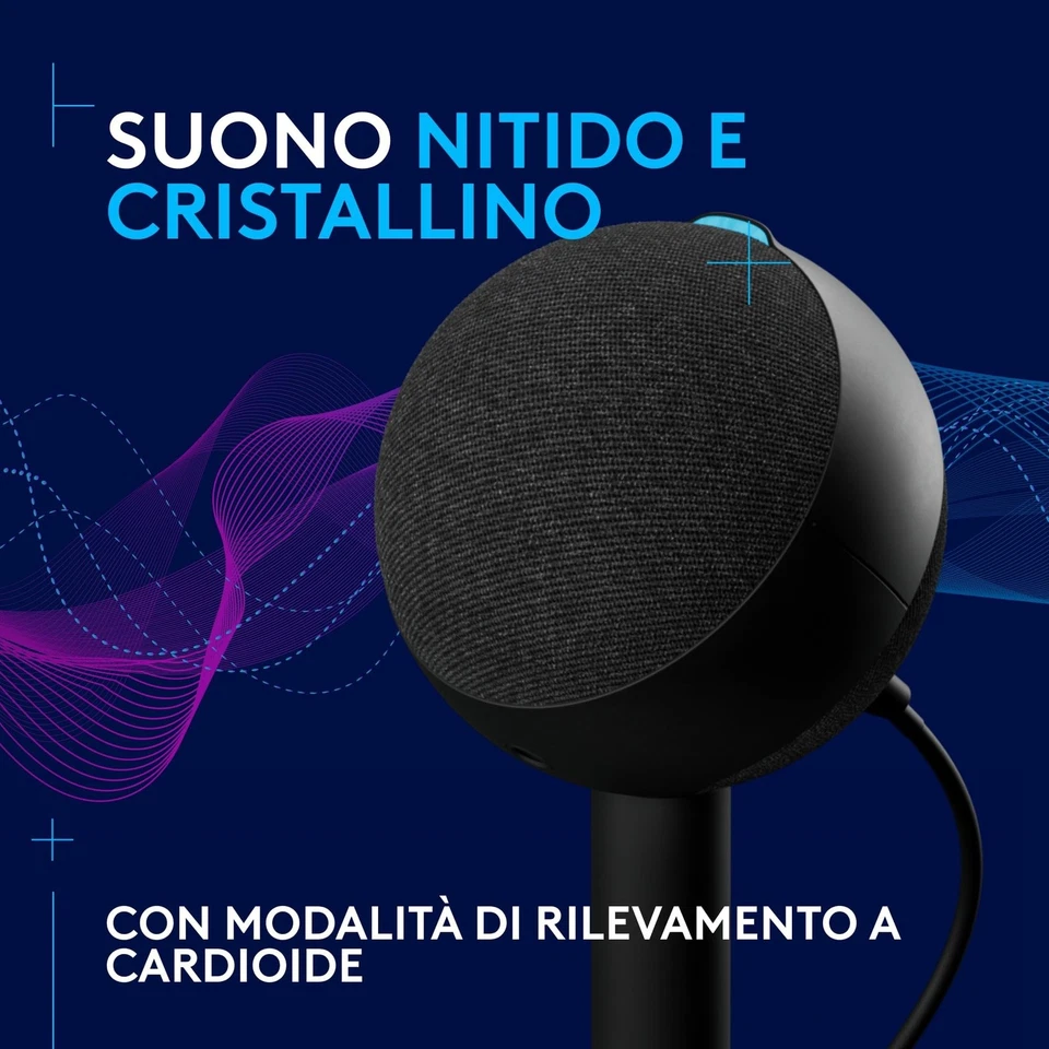 Logitech G Yeti Orb Microfono a Condensatore RGB per Gaming con LIGHTSYNC - Immagine 3 di 4