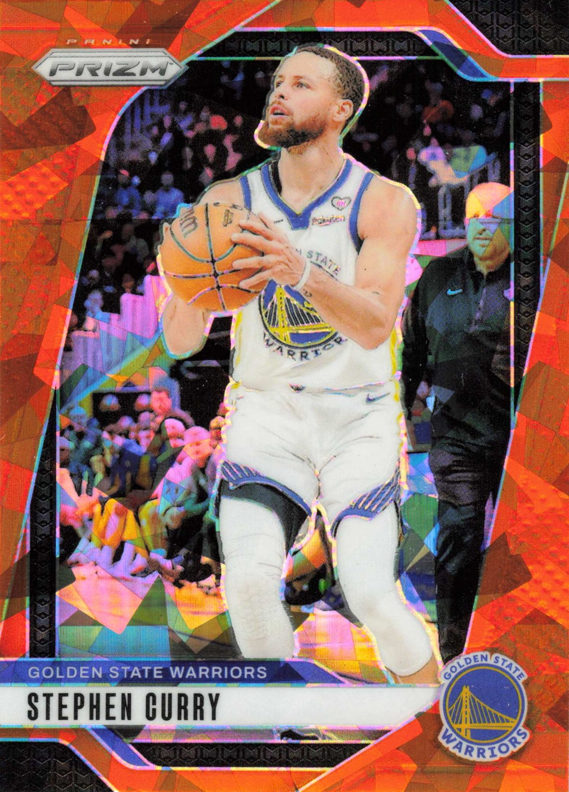 2024-25 Panini Prizm #134 Stephen Curry Prizms Orange Ice