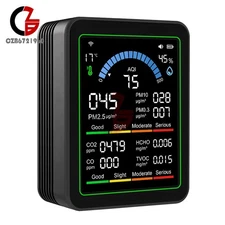 Tuya WiFi Digital Air Quality Detector PM1.0/2.5 TVOC HCHO Tester Temp,Humidity
