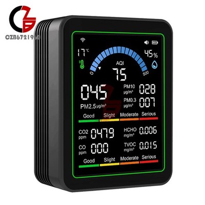 Tuya WiFi Digital Air Quality Detector PM1.0/2.5 TVOC HCHO Tester Temp,Humidity