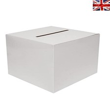 Sophisticated 30cm White Wedding Card Box - Secure and Stylish Gift Collector